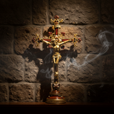 Hand-Painted Metal Jesus Christ Crucifix: Sacred Home Decor - product view