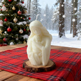 Virgin Mary holding the infant Jesus craft candle