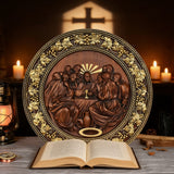 The Last Supper Round Wooden Sculpture