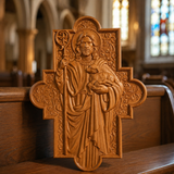 God's Shepherd religious gift Wooden carved chrirstian wall art