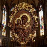 “St. Joseph & Child Jesus” Hand-Carved Wood Icon – A Timeless Christian Gift for Father’s Day & Faithful Homes