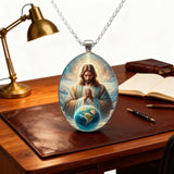 “Divine Jesus” Christian Necklace – A Symbol of Faith, Protection, and God’s Universal Love