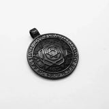 Amulet seal Solomon hexagram 12 signs of the zodiac pendant stainless steel necklace - BGCOPPER