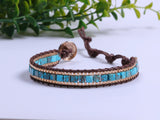 Natural Turquoise Hand-Woven Bracelet|Chakra Balancing/Energy Healing Guardian Jewelry - BGCOPPER