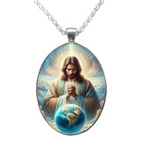 “Divine Jesus” Christian Necklace – A Symbol of Faith, Protection, and God’s Universal Love