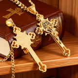 Golden St. Benedict Exorcism Cross - Blessings to you and your family