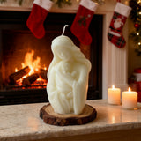 Virgin Mary holding the infant Jesus craft candle