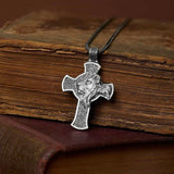 S925K Silver Lion's Head Cross Necklace - BGCOPPER