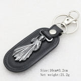 St.Benedict Guadalupe Miraculous Medal Keyrings Leather Car Key Chains - BGCOPPER