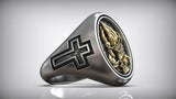 925K Sterling Silver Praying Hands Ring - Christian Symbol of Faith and Devotion - BGCOPPER
