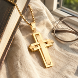 3D Interlocking Stainless Steel Cross Necklace