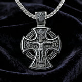 Double Sided 925 Sterling Silver Religious Pendant - Crucifixion of Christ & St. Michael Medal - Choose from 5 Chain Styles - Free Polishing Cloth