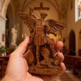 Boxwood Archangel Michael Carving: A Christmas Gift of Divine Protection