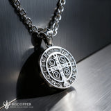 St. Benedict Home Blessing Titanium Steel Pendant