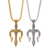 Poseidon Trident Necklace Men's Lucky Charm - BGCOPPER
