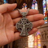 Double Sided 925 Sterling Silver Religious Pendant - Crucifixion of Christ & St. Michael Medal - Choose from 5 Chain Styles - Free Polishing Cloth