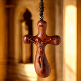 Bgcopper Rosewood Crucifix of Jesus' Passion (Necklace & Car Charm Options)
