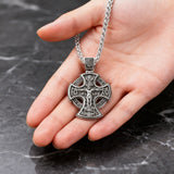 Double-Sided Silver Crucifix and St. Michael Pendant - gift presentation
