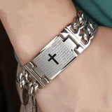 Men's Stainless Steel Cross - Bible Bracelet - BGCOPPER