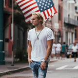 American Flag Cross Necklace - BGCOPPER