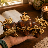 Holy Family Three Sacred Hearts Wooden Wall Decoration - craftsmanship detail