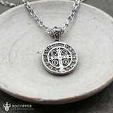 St. Benedict Home Blessing Titanium Steel Pendant