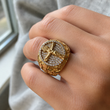 Jesus Crucifixion Gold Ring: Forging Faith with Steel - gift presentation