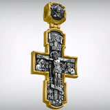 Orthodox S925K Silver Double-Sided Engraved Jesus Christ Crucified and Saints Orthodox Necklace - BGCOPPER