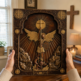 Bgcopper Archangel Michael Square Wooden Icon Religious Gifts - Best Wood Carving Wall Decor