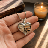 A Piece of My Heart Lives in Heaven Memorial Cremation Necklace - size and finish detail