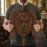 Archangel Michael Sword & Shield Wall Plaque - Divine Protection in Spiritual Warfare