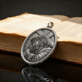 Divine Grace: Jesus Carrying the Cross with Sacred Heart S925 Sterling Silver Pendant Necklace