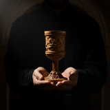 Boxwood "Last Supper" Chalice Hand-Carved Communion Cup | Eternal Symbol of Redemption & Fellowship