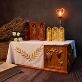 Hand-Carved Travel Triptych Altar: The Holy Family at Your Side