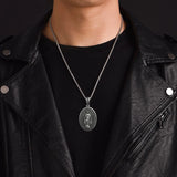 S925K Silver Miracle Medal English Version Inscription Necklace - BGCOPPER