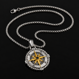 S925 Sterling Silver Rotating Compass Pendant Necklace