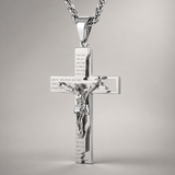 Stainless Steel Cross Pendant with Scripture – Comes with a 24-inch chain