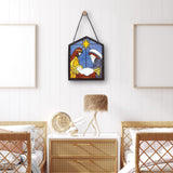 Nativity Scene Stained Glass Suncatcher: The Holy Family in Radiant Light
