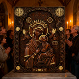 Our Lady of Perpetual Help Wood Art - Hand-Carved Catholic Gift - Mother Mary Comfort Figure