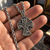 S925 Sterling Silver Double-Sided Crucifix & St. Michael Pendant Necklace