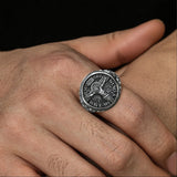 S925K Silver Jesus Crucifixion St. Benedict Medal Ring - BGCOPPER
