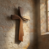 Modern Wooden Wall Cross: A Contemporary Symbol of Faith & Craftsmanship - side view