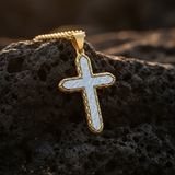 Textured Two-Tone Cross Necklace – Faith, Resilience & Rugged Elegance