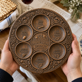 Jerusalem Passover Seder Plate – Hand-Carved Beechwood Judaica for Pesach