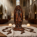 Our Lady of Guadalupe Round Wooden Tabletop Ornament