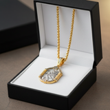 Handmade S925K Silver Madonna Holding Child Necklace