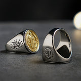 Saint Benedict Medal Stainless Steel Cross Ring - BGCOPPER