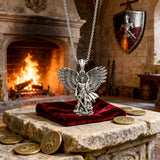 S925K Silver Saint Michael Pendant: Courage in the Heart