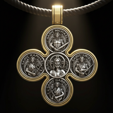 Baroque Style Crucifix Pendant with Jesus and the Four Archangels – A Symbol of Faith and Divine Protection