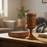 Boxwood "Last Supper" Chalice Hand-Carved Communion Cup | Eternal Symbol of Redemption & Fellowship